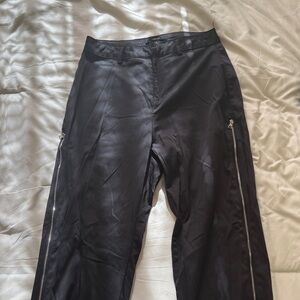 Black Track Pants with Zipper Details